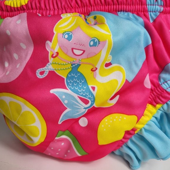 Swimschool Reusable Swim Diaper UPF 50 Level 1 18-22 lbs 12M Swim Mermaid Pink - Picture 6 of 16